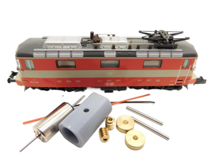 micromotor NH012C motor ombouwset voor Hobbytrain Re 4/4 II