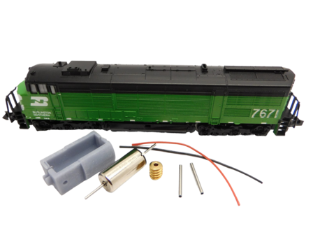 micromotor NM048G motor ombouwset voor Minitrix  US U30CG (Santa Fe, Amtrak, u.a.