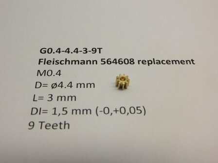 micromotor G0.4-4.4-3-9T tandwiel