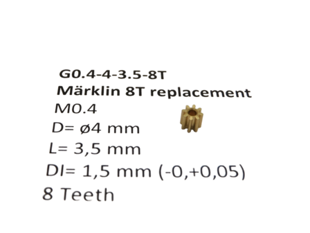 micromotor G0.4-4-3.5-8T tandwiel voor Marklin