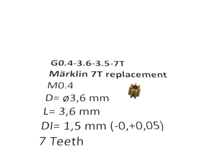 micromotor G0.4-3.6-3.5-7T tandwiel voor Marklin