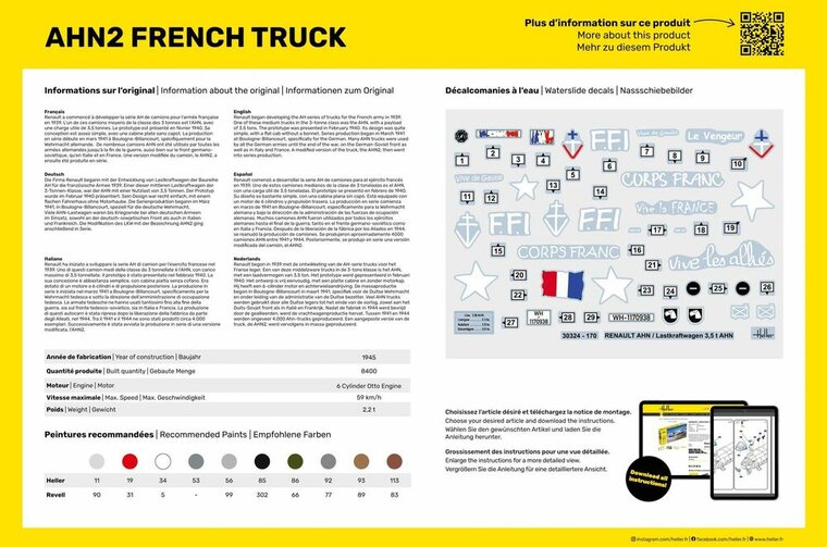 Heller 30324 AHN2 French Truck Bouwpakket Schaal 1:35