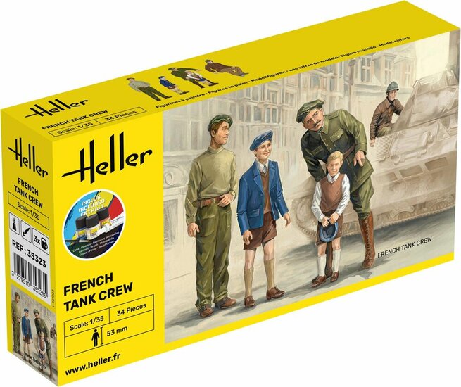 Heller 35323 STARTER KIT French Tank Crew Bouwpakket Schaal 1:35