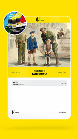 Heller 35323 STARTER KIT French Tank Crew Bouwpakket Schaal 1:35