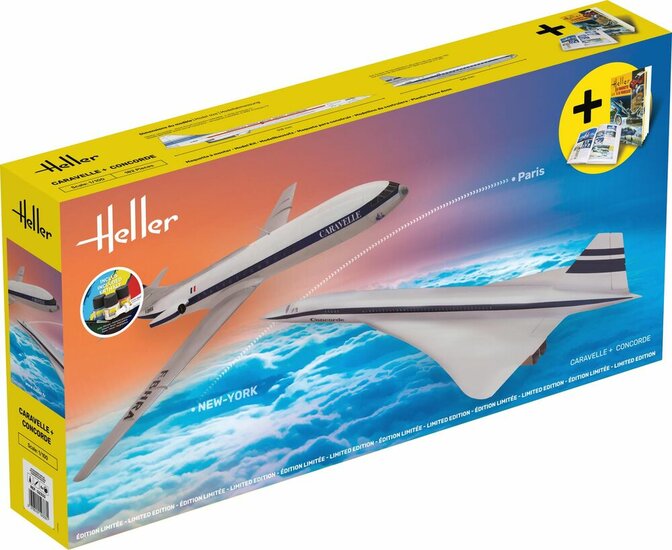 Heller 52333 STARTER KIT Caravelle + Concorde Bouwpakket Schaal 1:100