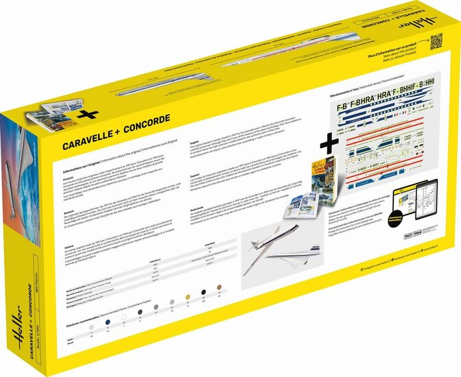 Heller 52333 STARTER KIT Caravelle + Concorde Bouwpakket Schaal 1:100