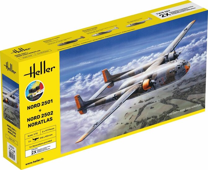 Heller 55374 STARTER KIT Nord 2501 + Nord 2502 &quot;NORATLAS&quot; TWINSET Bouwpakket Schaal 1:72