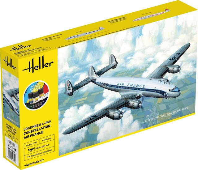 Heller 56310 STARTER KIT L-749 Constellation A.F. Bouwpakket Schaal 1:72