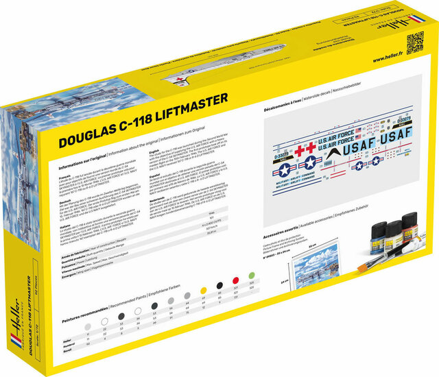 Heller 56317 STARTER KIT C-118 LIFTMASTER Bouwpakket Schaal 1:72