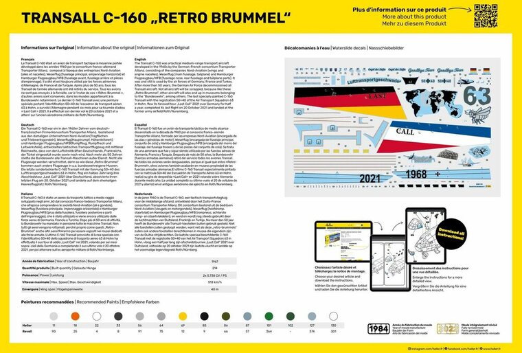 Heller 56358 STARTER KIT TRANSALL C-160 RETRO BRUMMEL Bouwpakket Schaal 1:72