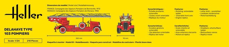 Heller 56780 STARTER KIT Delahaye Type 103 Pompiers Bouwpakket Schaal 1:24