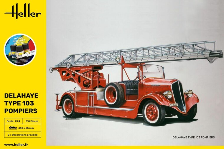 Heller 56780 STARTER KIT Delahaye Type 103 Pompiers Bouwpakket Schaal 1:24