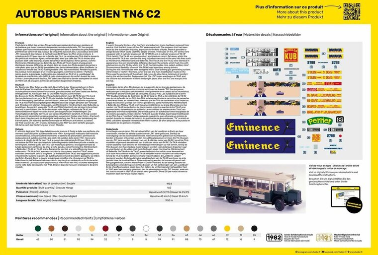 Heller 56789 STARTER KIT Autobus TN6 C2 Bouwpakket Schaal 1:24