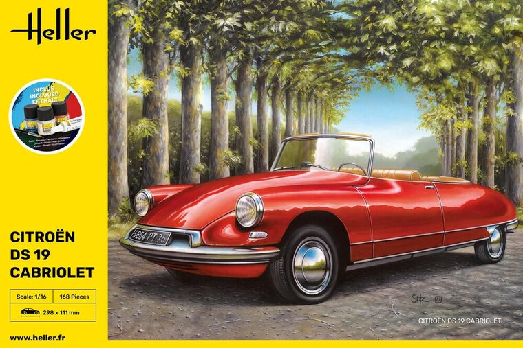 Heller 56796 STARTER KIT Citroen DS 19 Cabriolet Bouwpakket Schaal 1:16