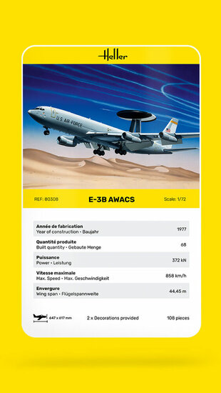 Heller 80308 E-3B Awacs Bouwpakket Schaal 1:72