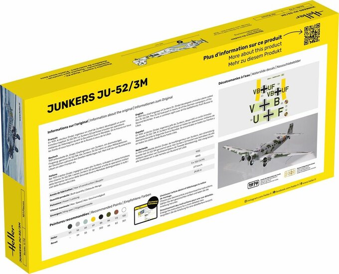 Heller 80380 Ju-52/3m Bouwpakket Schaal 1:72