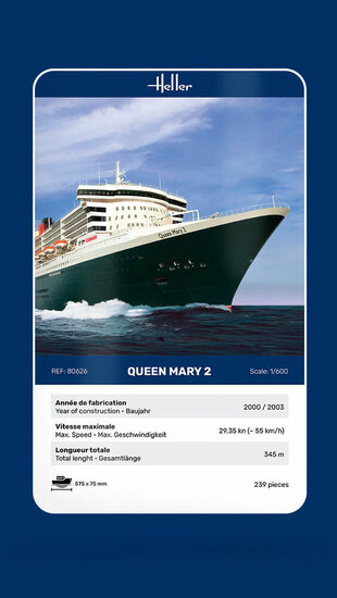 Heller 80626 Queen Mary 2 Bouwpakket Schaal 1:600