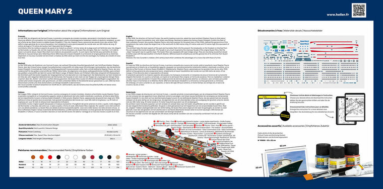 Heller 80626 Queen Mary 2 Bouwpakket Schaal 1:600