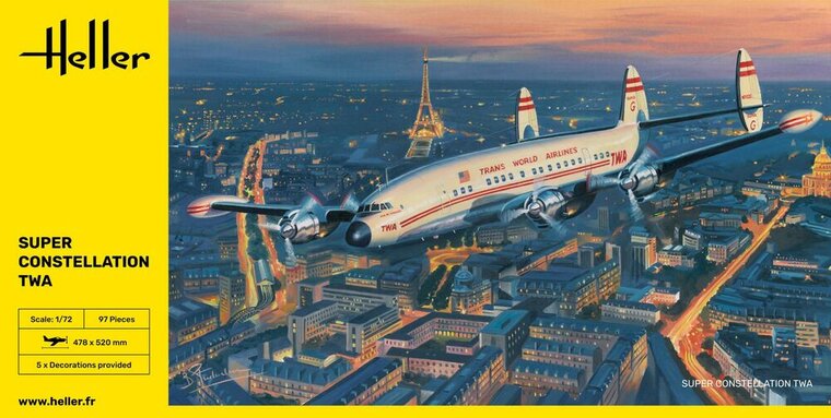 Heller 82391 Super Constellation TWA Bouwpakket Schaal 1:72