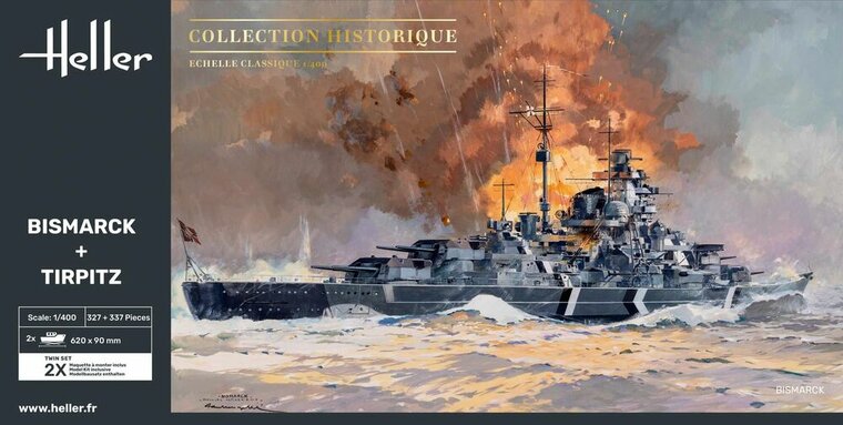 Heller 85078 Bismarck + Tirpitz TWINSET Bouwpakket Schaal 1:400