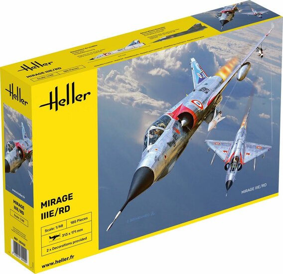 Heller 30422 Mirage IIIE/RD Bouwpakket Schaal 1:48 vliegtuig