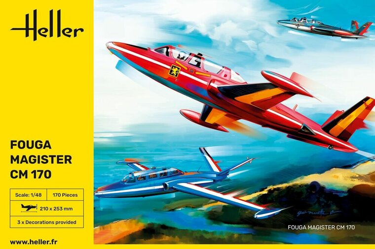 Heller 30510 Fouga Magister CM 170 Bouwpakket Schaal 1:48 vliegtuig