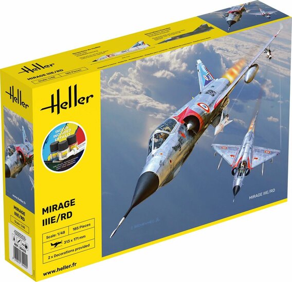 Heller 35422 STARTER KIT Mirage IIIE/RD Bouwpakket Schaal 1:48 vliegtuig