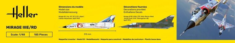 Heller 35422 STARTER KIT Mirage IIIE/RD Bouwpakket Schaal 1:48 vliegtuig