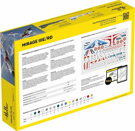 Heller 35422 STARTER KIT Mirage IIIE/RD Bouwpakket Schaal 1:48 vliegtuig