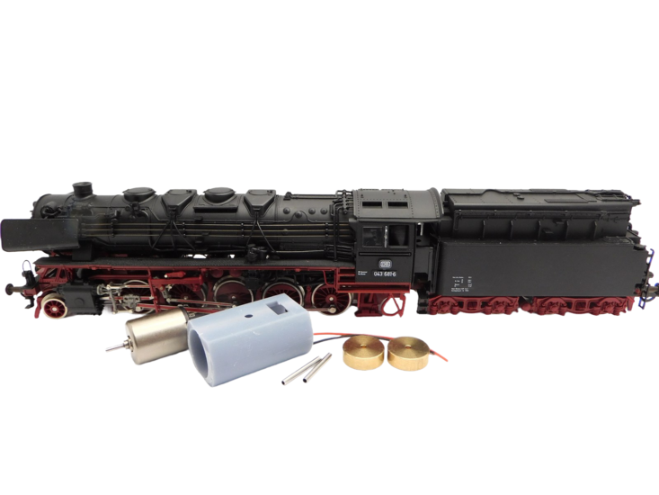 micromotor HR033F motor ombouwset voor Roco BR 43, BR 44, SNCF 150X  Modelle mit Silberen R&auml;dern