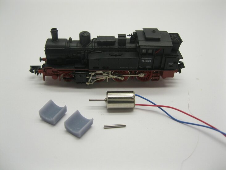 micromotor NA022 motor ombouwset voor Arnold BR 74, K.P.E.V. T12, &Ouml;BB Reihe 674, SNCF 130 TC, SNCB Reeks 96