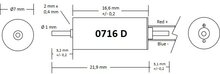 Micromotor 0716D motor 7x16 - double shaft