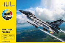 Heller 35411 STARTER KIT F-16 Dark Falcon Bouwpakket Schaal 1:48