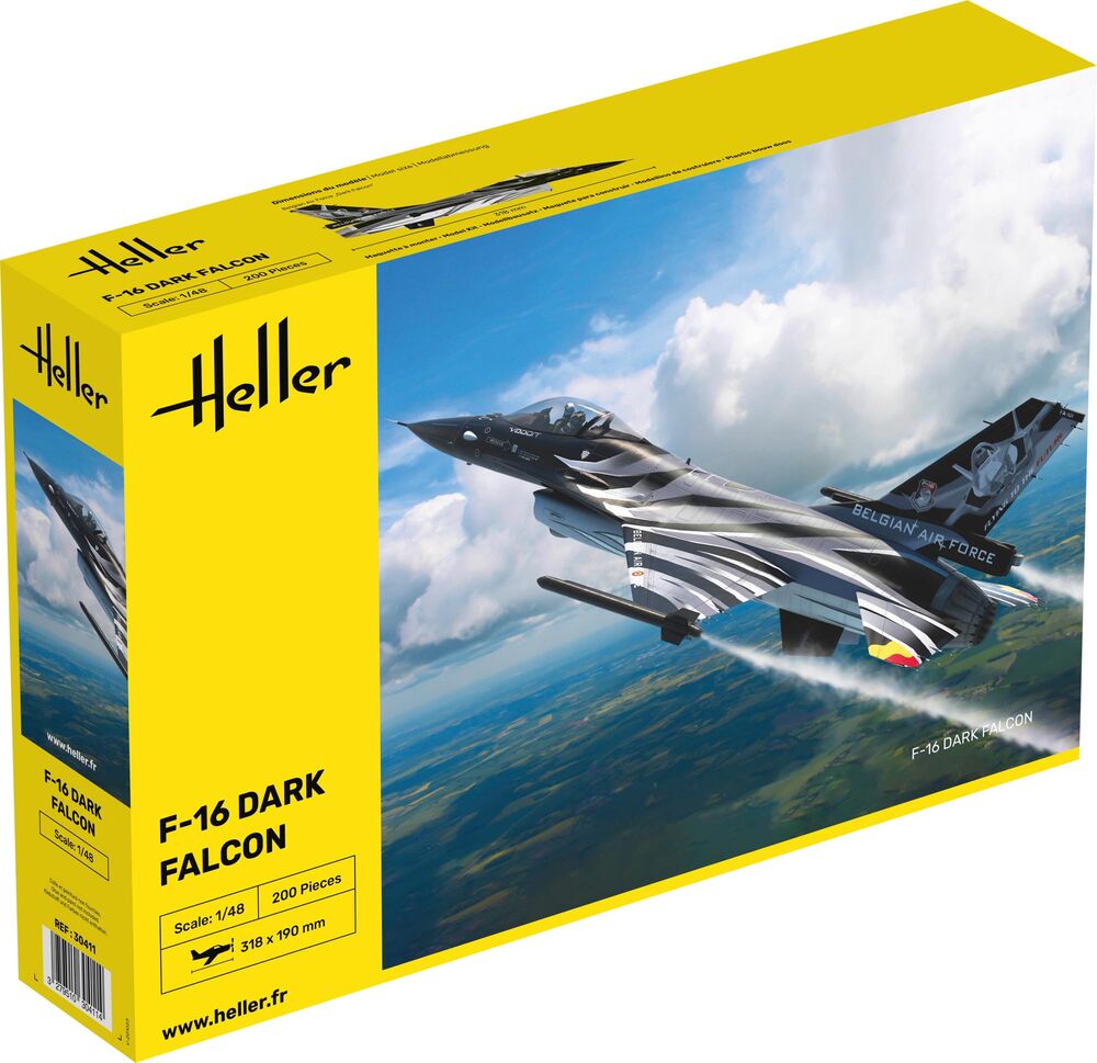 Heller 30411 F-16 Dark Falcon Bouwpakket Schaal 1:48