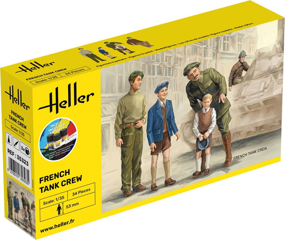 Heller 35323 STARTER KIT French Tank Crew Bouwpakket Schaal 1:35