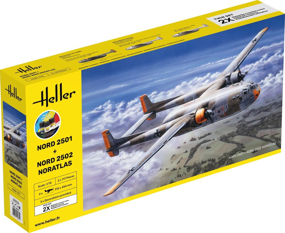 Heller 55374 STARTER KIT Nord 2501 + Nord 2502 "NORATLAS" TWINSET Bouwpakket Schaal 1:72