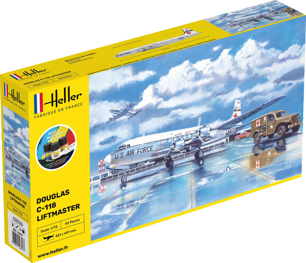 Heller 56317 STARTER KIT C-118 LIFTMASTER Bouwpakket Schaal 1:72