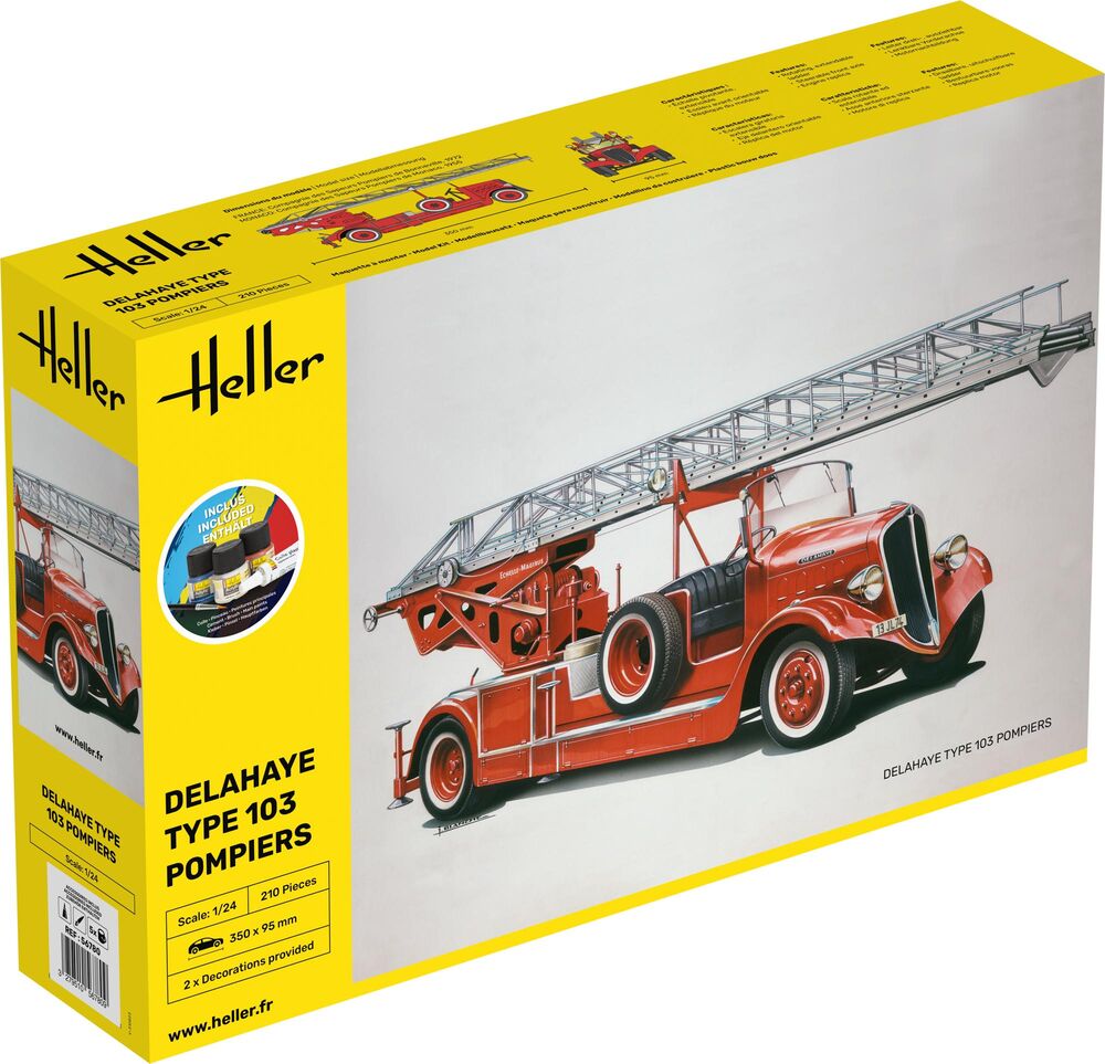 Heller 56780 STARTER KIT Delahaye Type 103 Pompiers Bouwpakket Schaal 1:24