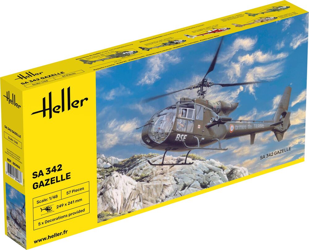 Heller 80486 SA 342 Gazelle Bouwpakket Schaal 1:48