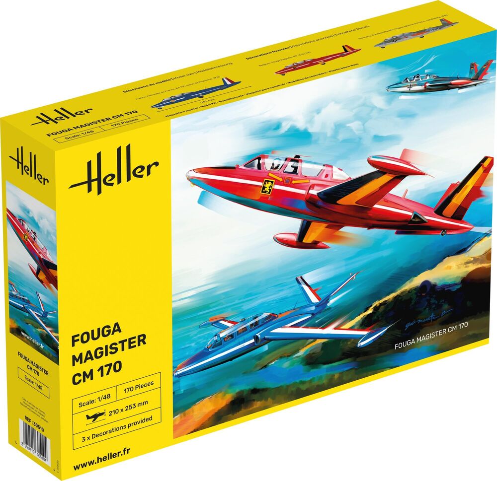 Heller 30510 Fouga Magister CM 170 Bouwpakket Schaal 1:48 vliegtuig