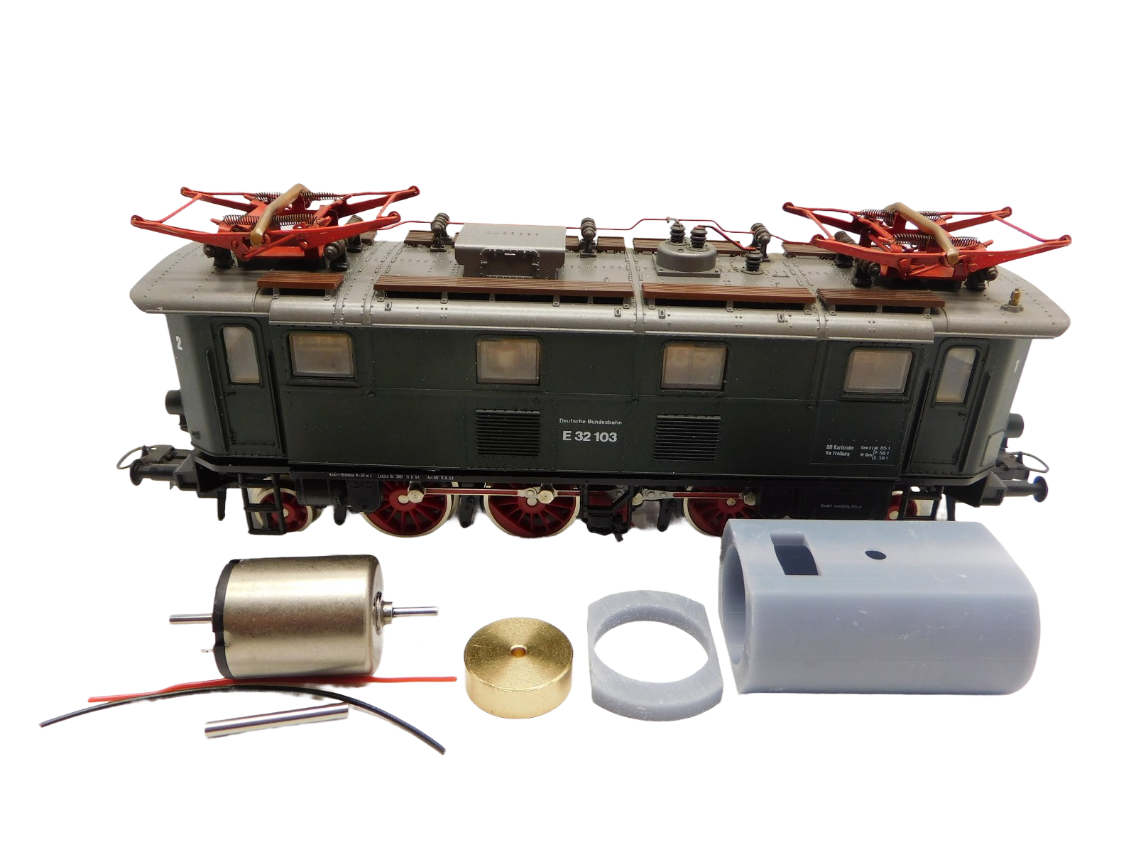 micromotor HR021F  motor ombouwset voor Roco E 32 (Alt), K. Bay. Sts. B. EP2 (Alt)