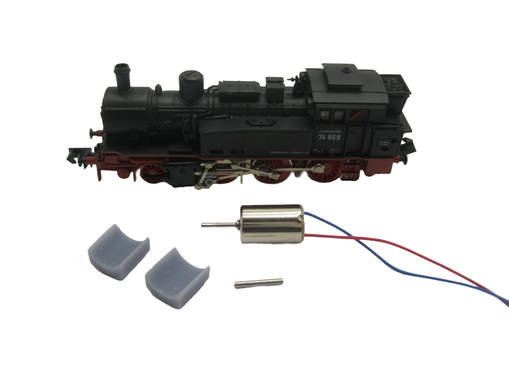 micromotor NA022 motor ombouwset voor Arnold BR 74, K.P.E.V. T12, ÖBB Reihe 674, SNCF 130 TC, SNCB Reeks 96