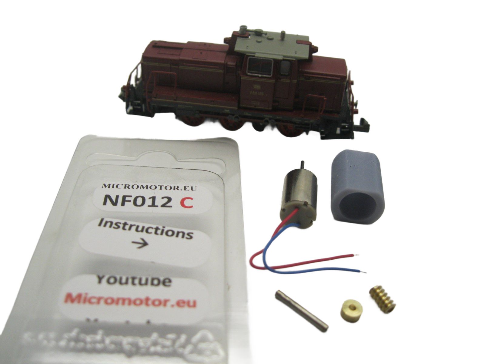 micromotor nf012C ombouwset voor Fleischmann V60, BR 346, BR 105, BR 106, BR 260, BR 360, u.a.