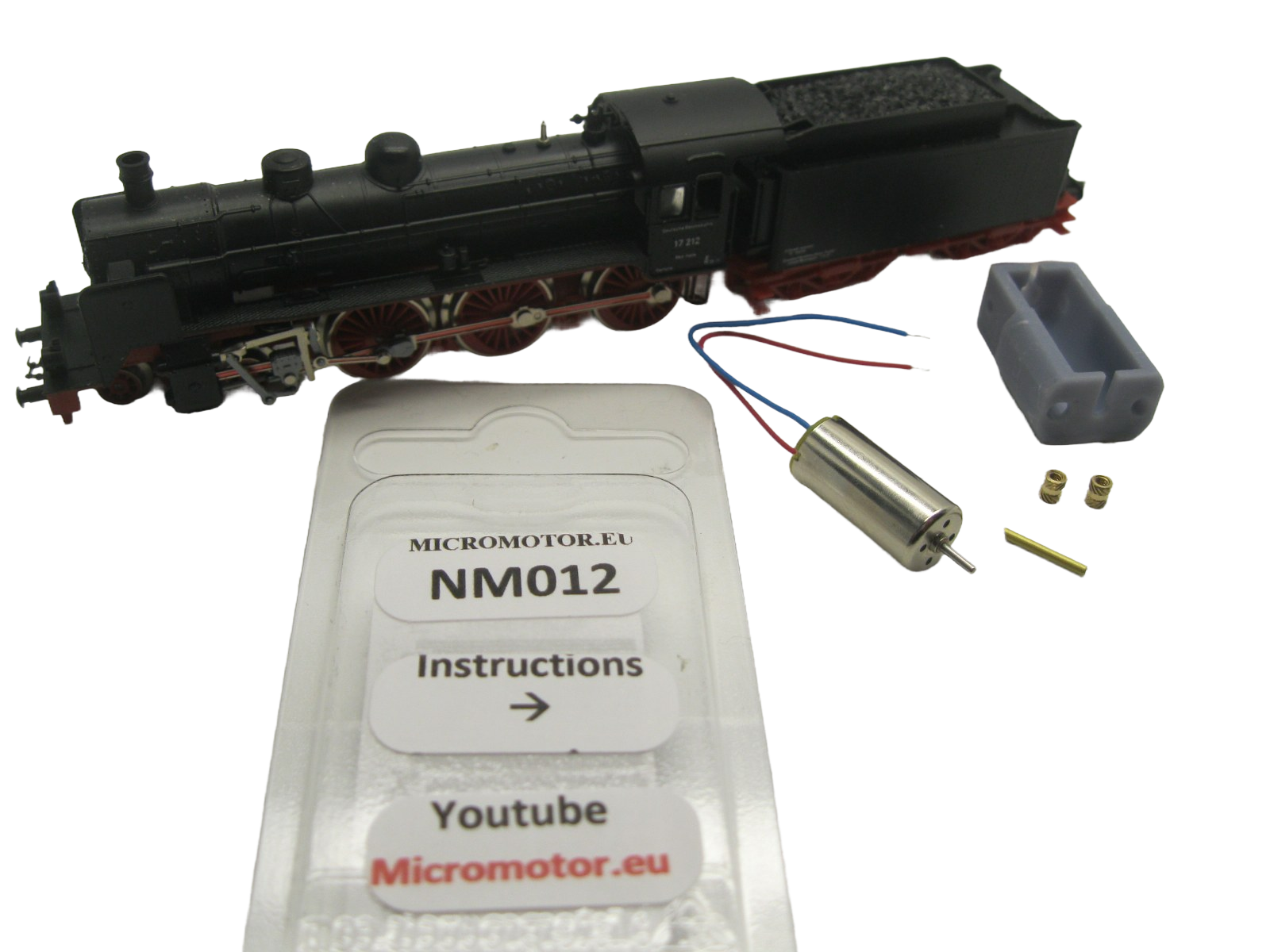 micromotor NM012 N ombouwset voor  minitrix BR 17.2 DRG, DRG 17.4, BR 14.1 DRG,K.P.E.V.  u.a.