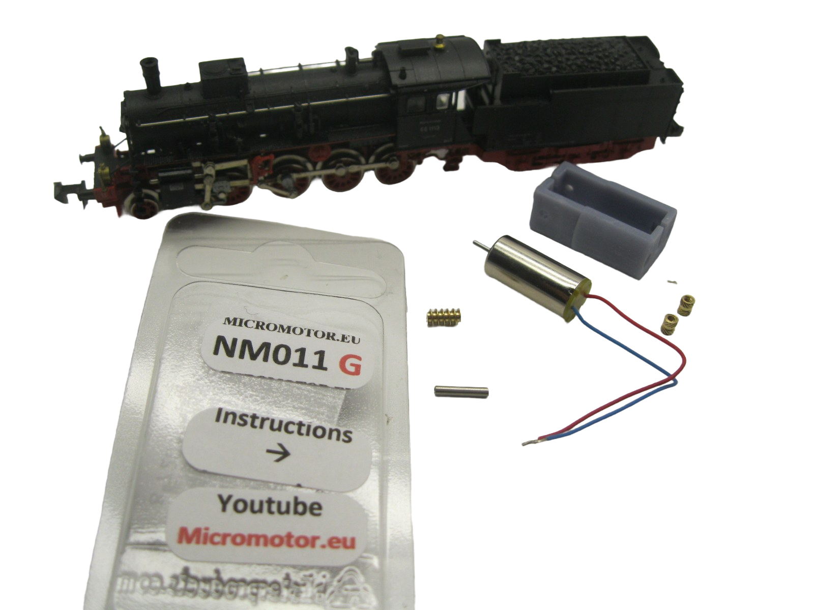 micromotor NM011G ombouwset voor minitrix BR 56.11 DB, DRG 56.8-11, K.Bay.Sts.B.  G 4/5 H, u.a.