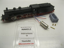 micromotors nm012 N ombouwkit voor minitrix1017, 1050, 2077, 2082, 2088-2089, 11017, 11050, 11072, 11406, 11451,  12035-12036, 12077, 12082, 1