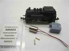 micromotor NR003 motor ombouwset voor Roco 2100A, 2151S, 23200-23202, 23204-23205, 23223, 23380-23381