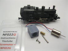 micromotor NF022G N ombouwkit voor Fleischmann BR 80 (DB DR DRG), BR 81, RAG D727, BR 91.3 (DB, DR, SNCB, ÖBB, SNCF, WLE, DSB), T 9.3 (KPEV KWStE)