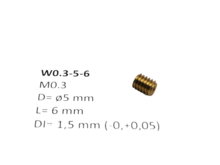 W0.3-5-6 M0.3 D=ø5 L=6 DI=1.5 mm wormwiel