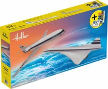 1:100 Heller 50333 Caravelle and Concorde Planes Plastic Modelbouwpakket